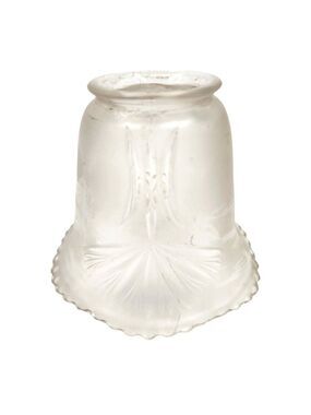 Vintage Frosted Embossed Glass Scalloped Light Shade Bulb Cover